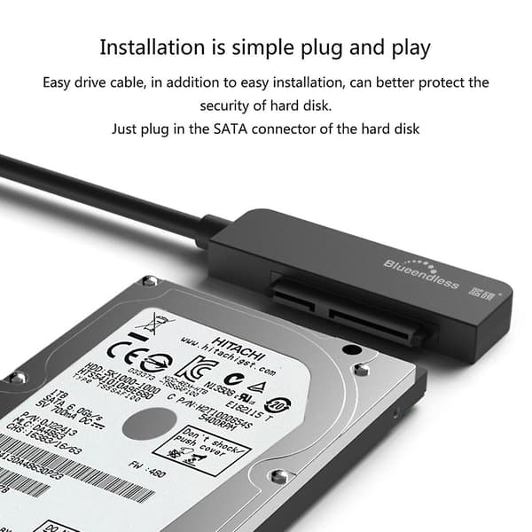 Blueendless 2.5 tuuman kiintolevyadapterikaapeli USB3.0-aseman kaapeli