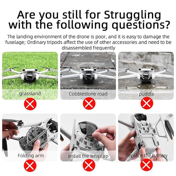 Landingsunderstell Høydeforlengelse Ben For Mini 3/mini 3pro Drone