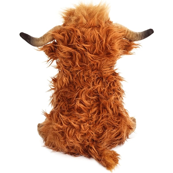 10,5 tum Highland Cows Plyschdjur, Söta Fluffiga Ko Plyschfigurer Leksaker Realistiska Highland Cattle Plysch Dekoration för Barn Flickor Pojkar Blue