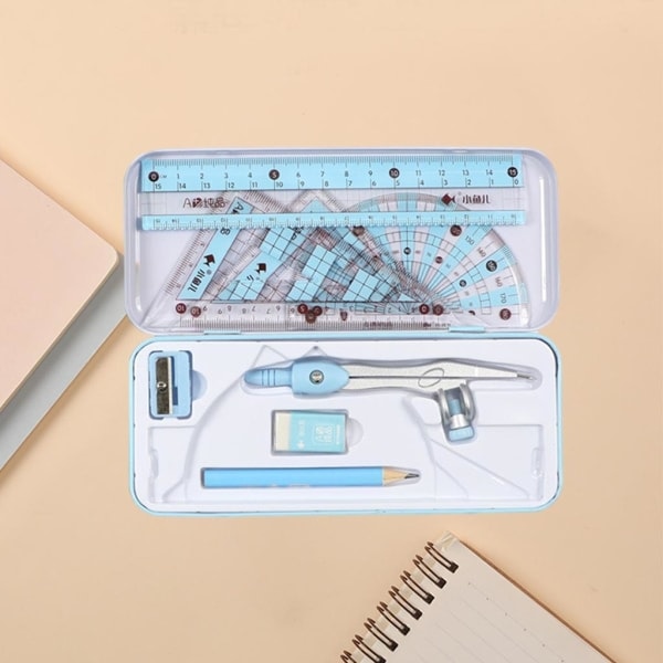 1/3 Matematik Geometri Kit 8 delar Studenttillbehör Gradtalsskiva för 1 Set