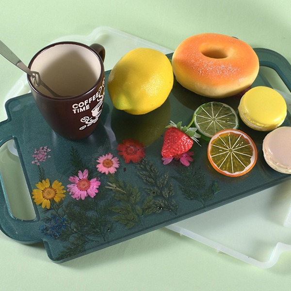 Håndlavet Frugt Te Kop Bakke UV Krystal Epoxy Resin Form Servering