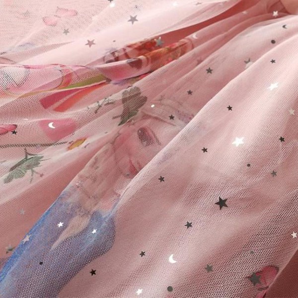 Elsa prinsessklänning Födelsedagsfestklänning Balklänning i tyll för barn Flickor 2-11 år Pink 10-11 Years