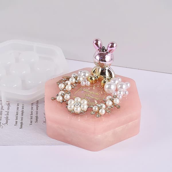 DIY Kristall Dropplim Hexagonal Organizer Form Behållare Resin S