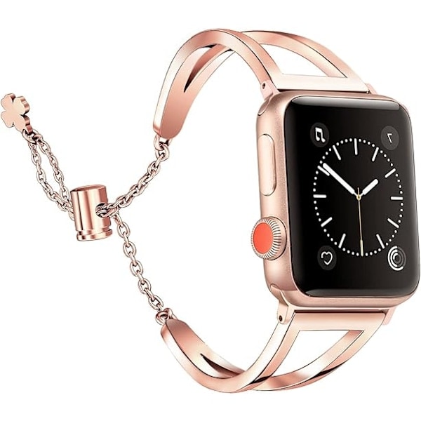 Secbolt Armbånd i Rustfritt Stål Kompatibelt med Apple Watch Rem 38mm 40mm 41mm iWatch Series /SE/8/7/6/5, Elegant Metallarmbånd Kobber Copper