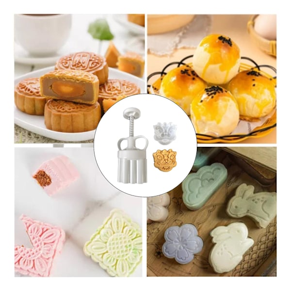 75g Løveformet Plast Mooncake Former Månekakeformer DIY Baking