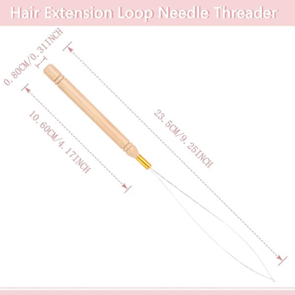 1 st hårförlängningsögla nåltrådare dragkrok verktyg mikroögla nano pärlor enhet hårförlängningstrådare för hår- eller fjäderförlängningar
