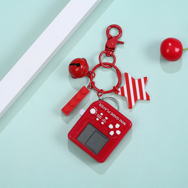 Mini Retro Spelkonsol för Barn 26 i 1 Mini Klassisk Handhållen Spelare med Nyckelring Portabelt Pusselspel Leksak Födelsedagspresent Röd Red