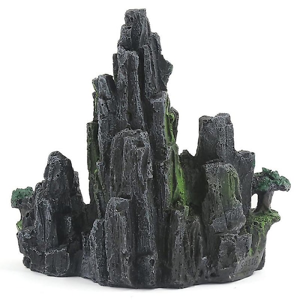 Akvarium Ornament Harpiks Klippehave Kunstig Bakke Harpiks Bjerg V