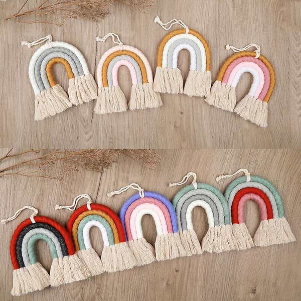 Boho Dekor Macrame Regnbue Vægophæng Til Baby Piger Børneværelser