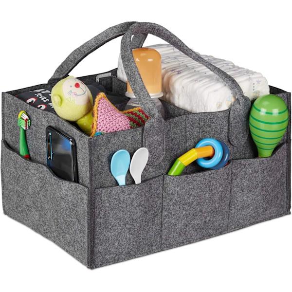 Filtväska Förvaringsväska Fällbar väska för babyprodukter Multifunktionell handväska för mamma black