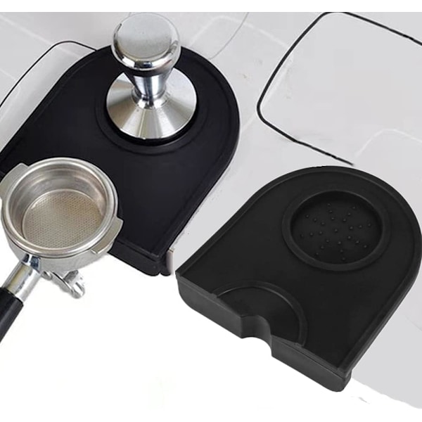 Silikone kaffe tamp måtte Espresso silikone måtte Skridsikker kaffe måtte Silikone måtte Egnet til halvautomatiske kaffemaskiner Sort