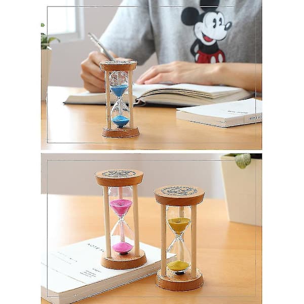 Minut Sand Timer - Rundt Glas Timeglas i Træ