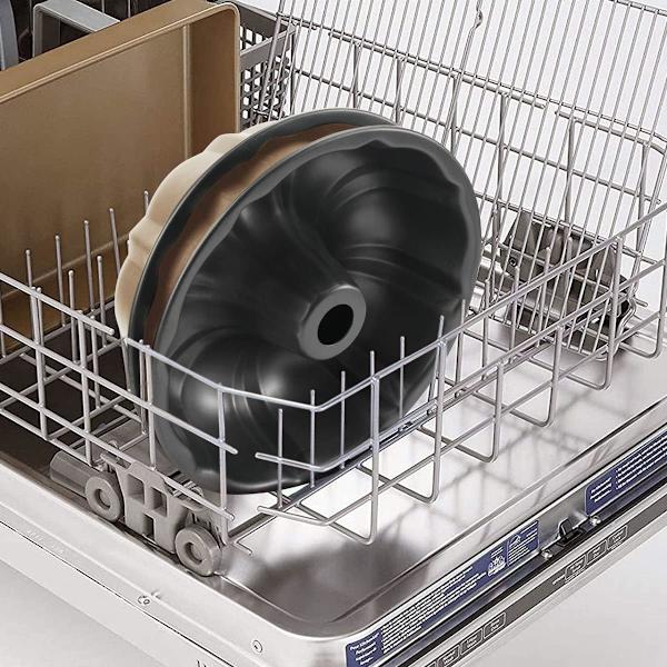 Pakke Bundt Kageform Nonstick - 25 cm Fluted Tube Kageforme til bagning, 12 Kopper Kraftig Kulstofstål Tube Form Bageform. (guld) gold