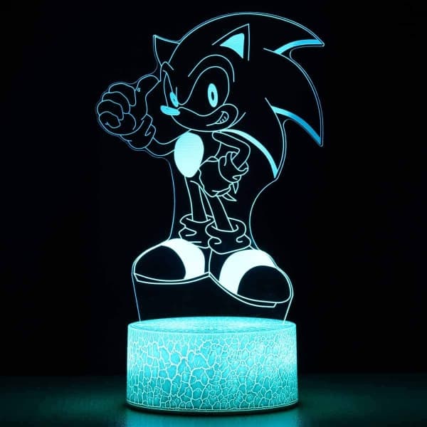 3D Illusion Sonic The Hedgehog Natlampe, 16 Farveskift