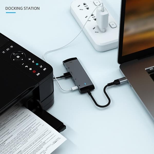 Høyhastighets USB 3.0 Data Hub Adapter Multi Type-c Hub Utvidelse 5