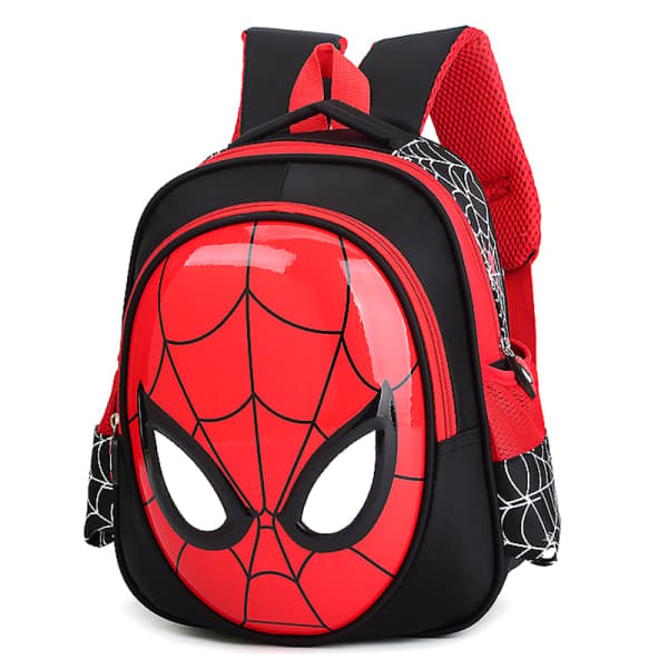 Børn Drenge Spiderman Rygsæk Skoletaske Sort Black