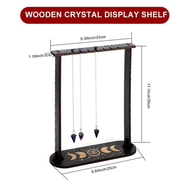 Træ Wiccan Krystalholder Træ Pendul Display Stand Dowsing