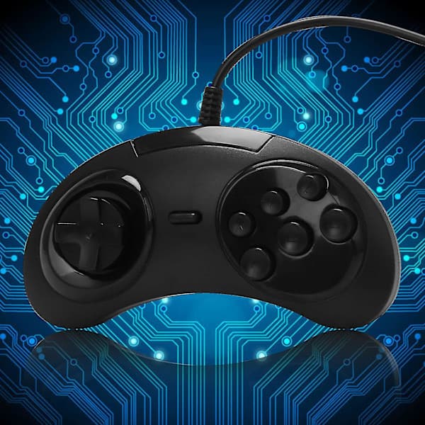 Gamepad Kablet 6-tasters Usb Game Controller Joypad Til / Pc / 2 Y1301 / Drive Sort Plastik Skin