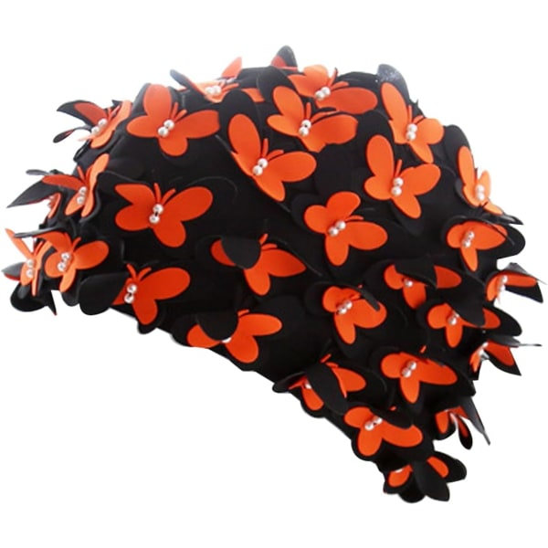 Dame Vintage Blomster Sommerfugl Badehat - Retro Design