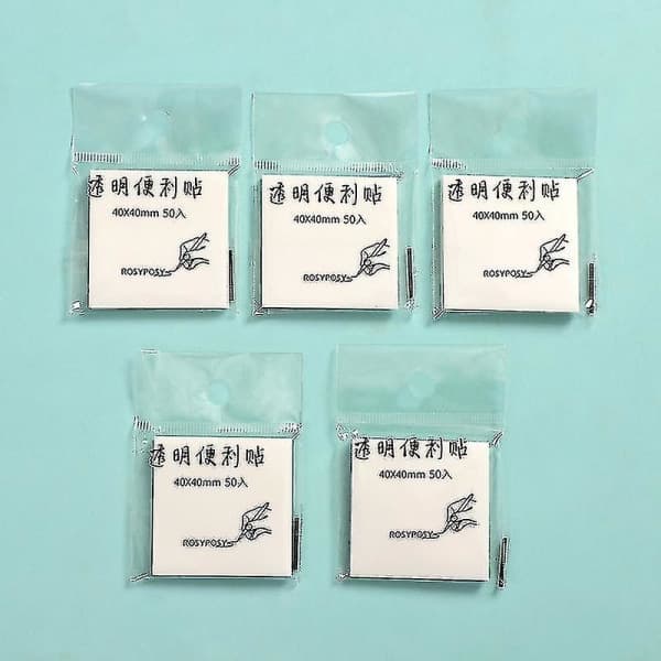 100 stk. transparente post-it lapper, 76 x 76 mm transparente selvklebende lapper