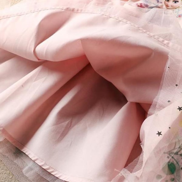Elsa prinsessklänning Födelsedagsfestklänning Balklänning i tyll för barn Flickor 2-11 år Pink 8-9 Years
