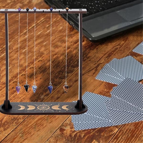 Træ Wiccan Krystalholder Træ Pendul Display Stand Dowsing