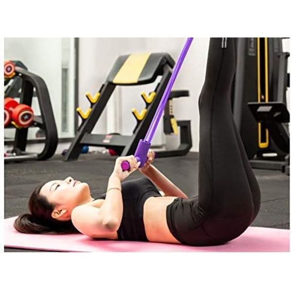 Motståndsträning med Pedalspännt Rep, Elastiskt Sit-Up-Band med Handtag, Fitnessutrustning Yoga Kroppsskulpterare Pink 4 Tube