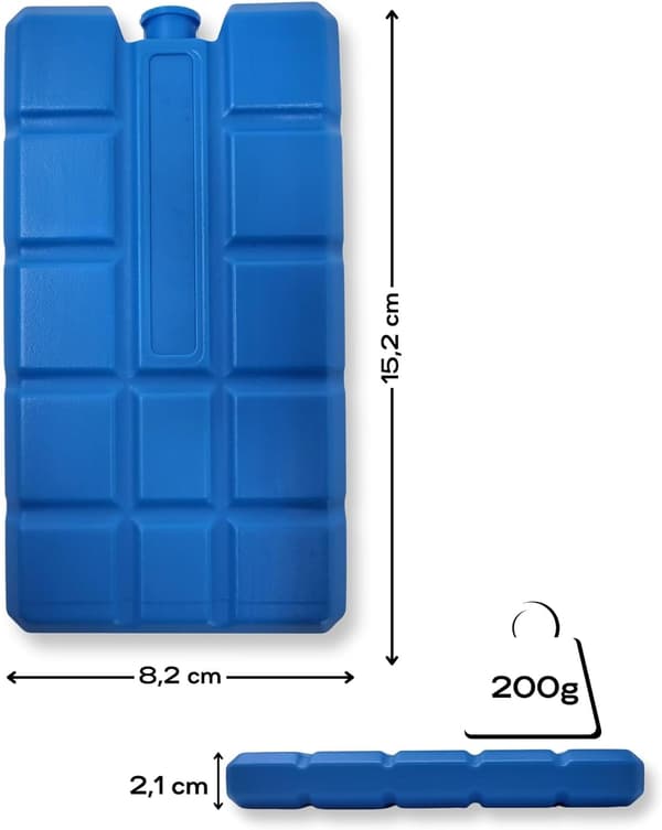 Køleelement sæt, 200 ml hver | 2-16 blå køleelementer til køletasker eller kølebokse | Køleelementer Køleplader Køleelementer Køletasker