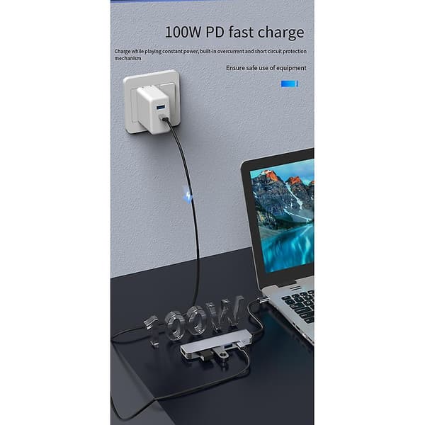 Usb C Dockingstation, 5-i-1 Typ C Hub, Med -kompatibel, Pd10