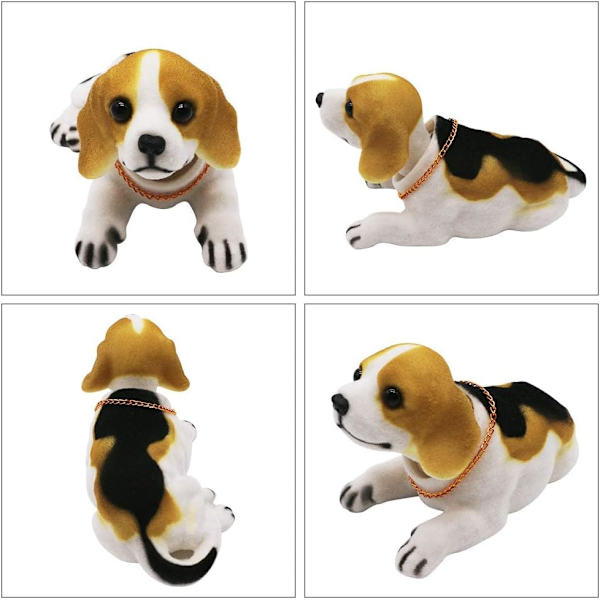 Vinglehode beagle, bildekorasjon nikkende hundetilbehør høy simulering kreativt hundebrett håndverk hundelsker gave (beagle)