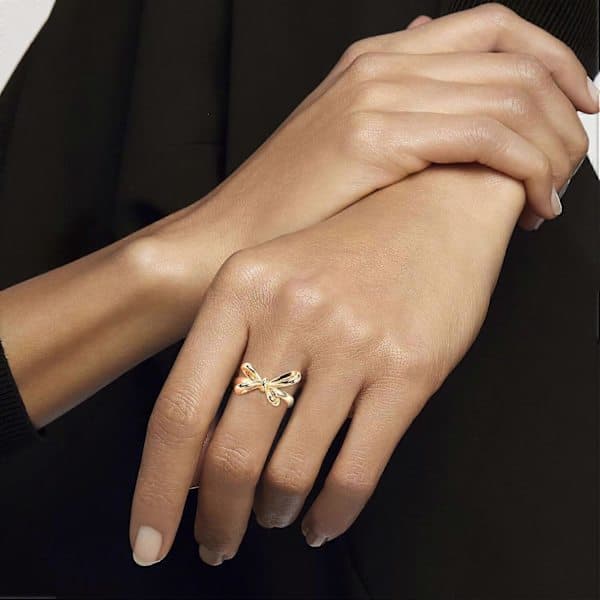 Rosettringer, Gull Rosettring, Rosettringer for kvinner, Rosettknute Ring Statement Smykker For Ham