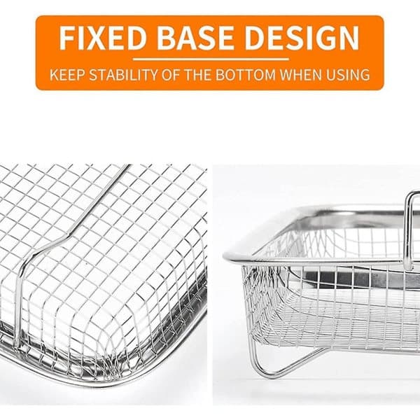 bakeform, grillkurv i rustfritt stål, non-stick mesh, brett grillkurv