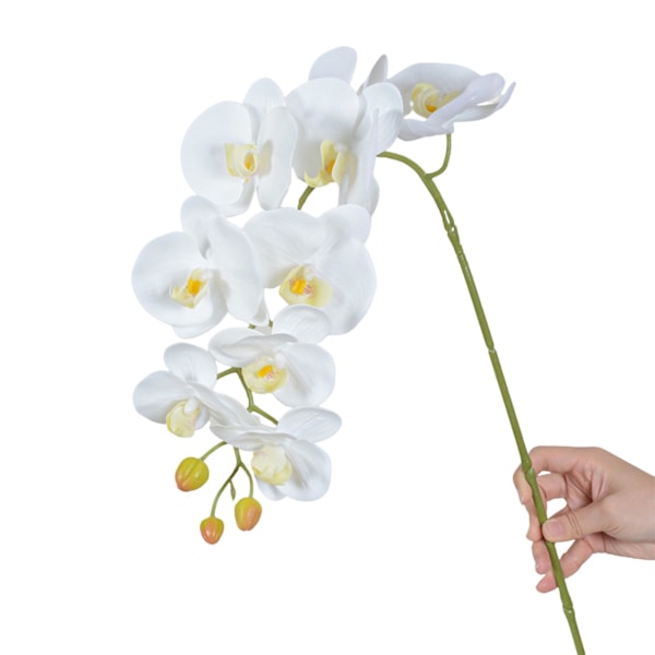 Konstgjord Orkidé Real Touch Signal Stem Phalaenopsis Orkidé Spray Med 9 Stora Blommor För Hemmet