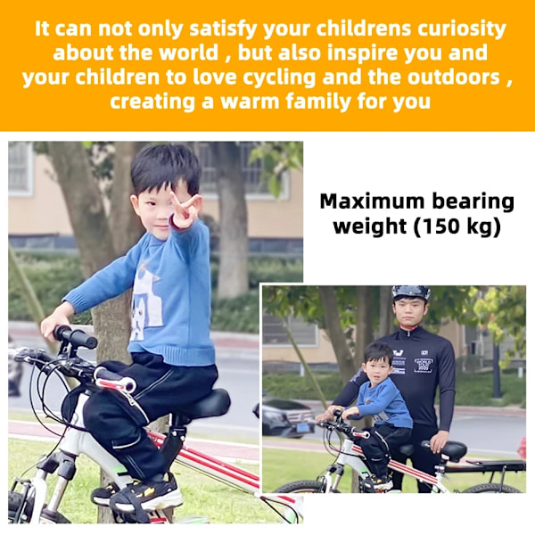 Frammonterad barncykelsits för mountainbike för 2 3 4 5 år, såld mjuk babysits