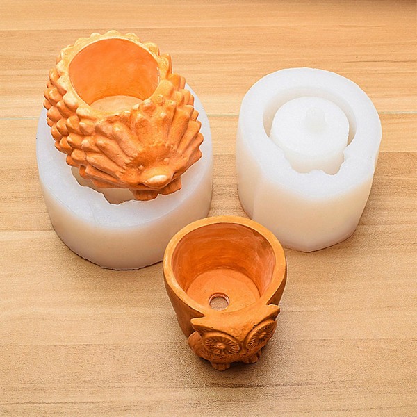 3D Silikoneforme Sød Pindsvin/Ugle Form Geometrisk Modellering 2 T