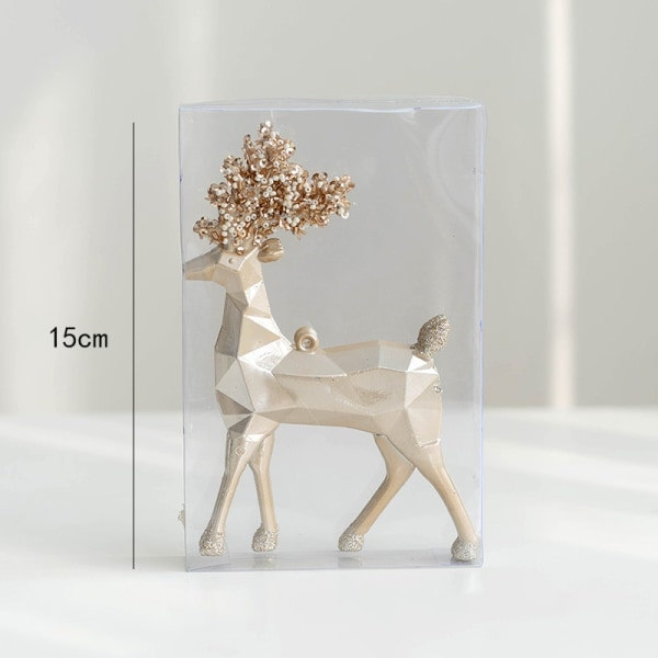 Samppanjanväriset joulukuusenpallot, joulukuusenkoristeet, 2 kpl peuroja, 15 cm 2pcs deer 15cm