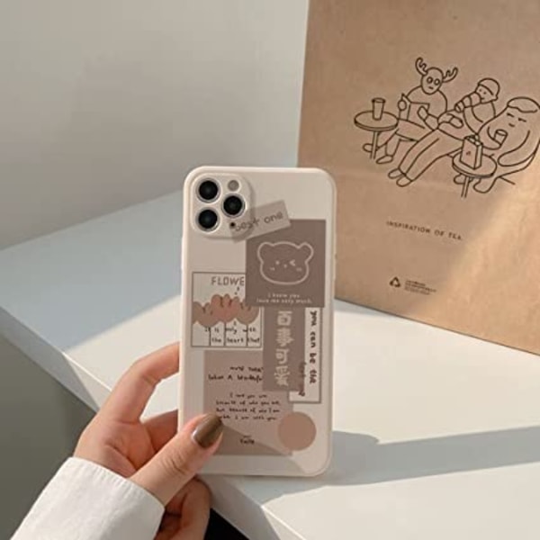 Kompatibelt med iPhone 11 Skal med Söt Björn 3D Tecknad Pa