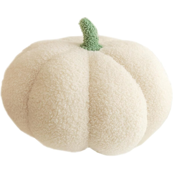 Halloween Pumpa Kudde Höst Pumpa Mjuk Plysch Leksak Mjuk Thanksgiving Pumpa Dekorativ Soffa Kudde Pumpa Leksak Heminredning Fest 30cm Vit