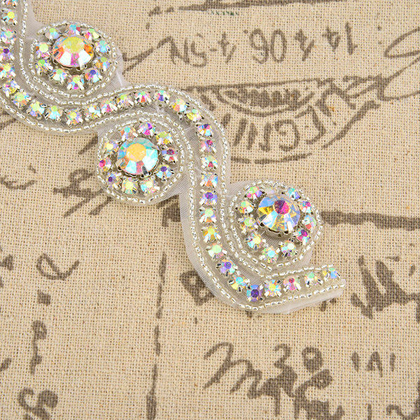1 Yard S/8 Form Bröllop Kristall Trim Strass Kedja Kläder Bröllop Hantverk DIY Dekoration(2