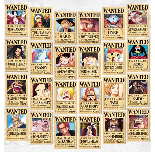 24 st Anime Poster One Piece Typ 2 (42 x29CM) Typ 2 (42 x29CM) Type 2 (42x29CM)