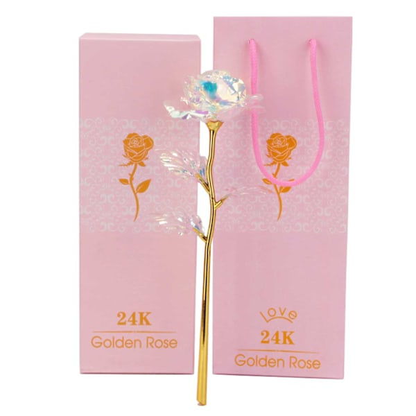 24 Karat Gullbelagt Diamantrose 24k Rose i Gaveinnpakning gull