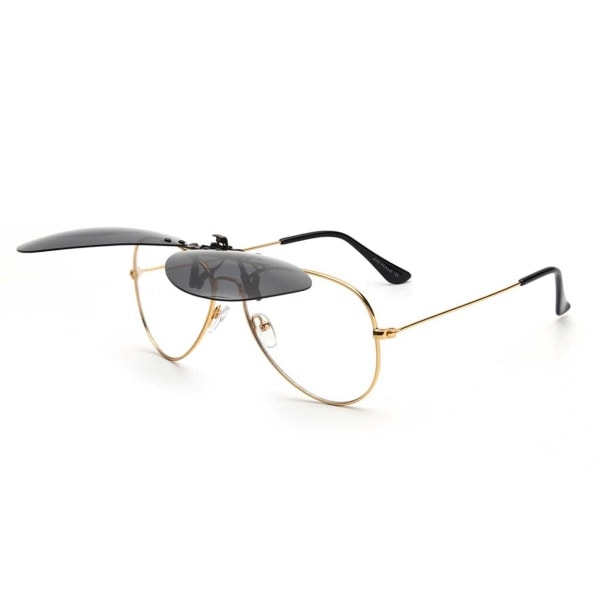 Clip-on Aviator Solbriller Pilot Briller Sort sort