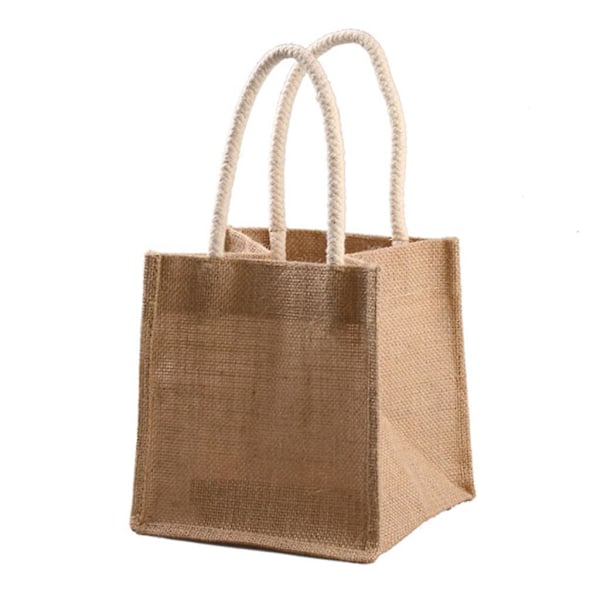 Jute Tote Shopping Bag Gaveposer Gjenbrukbar Handlepose Wit