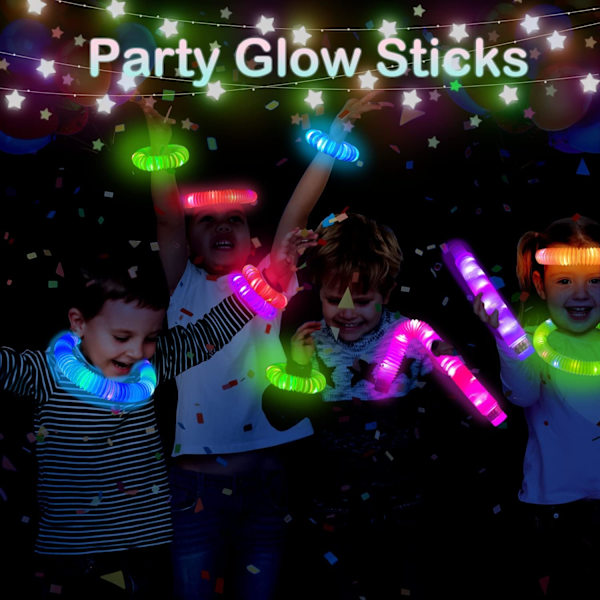 Glow Sticks Party Pack 12 STK - Selvlysende festartikler for barn, lysende halskjeder armbånd tilbehør for gutter og jenter. 12pc