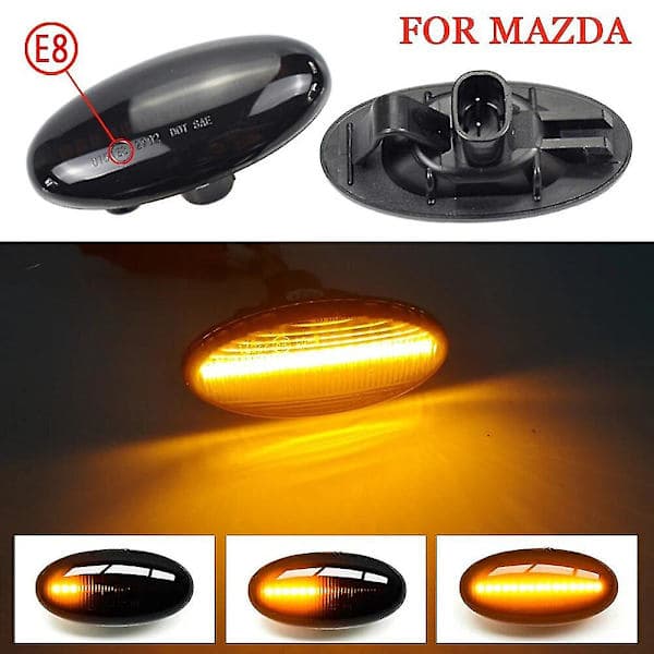 2x Til Mazda 2 3 5 6 Bt-50 Mpv 2004 2005 2006 Led Dynamisk Blinklys Sidemarkeringslys Sekventiel Blinklyslampe Banmo 2PCS Dynamisk Røget 2PCS Dynamic Smoked