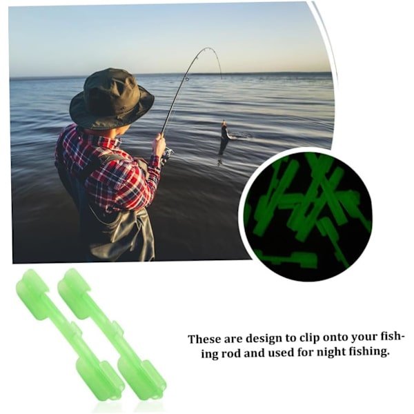 Spötoppslampa Hållare Nattfiske Clip på Fluorescerande Glow Sticks Anslutningar 10PCS