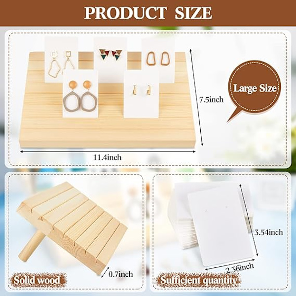 Pieces Træ Øreringe Display Stande Øreringe Display Holder Øreringe Smykke Display med Øreringe Pap