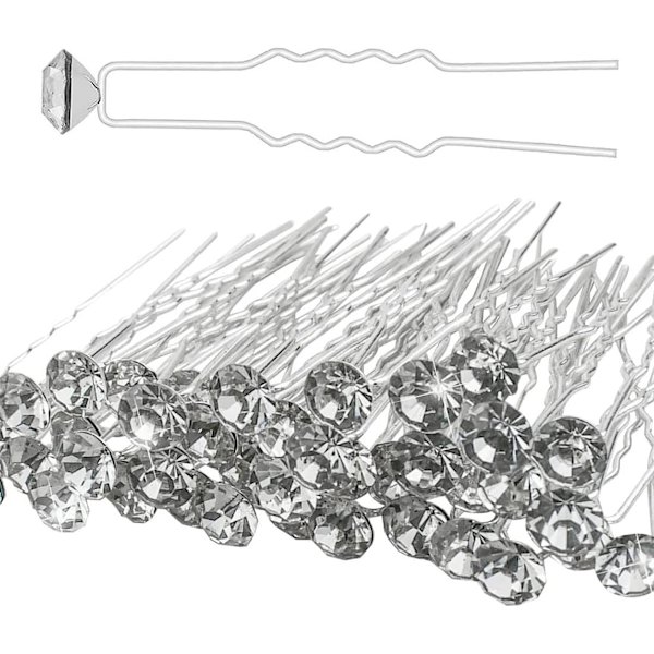 30 stk. hårnåler, rhinestone lyspunkt tilbehør for kvinner, brudehodeplagg krystallhårnåler