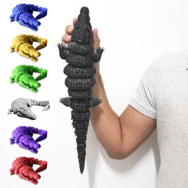 3D-printad Ledad Krokodil Barnleksak Justerbara Leder Djur