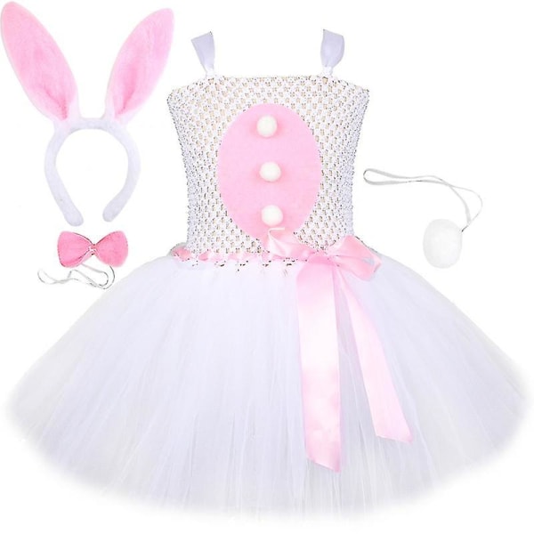 Baby Girls Easter Bunny Tutu Klänning för barn Kanin Cosplay Kostymer 6-7Y